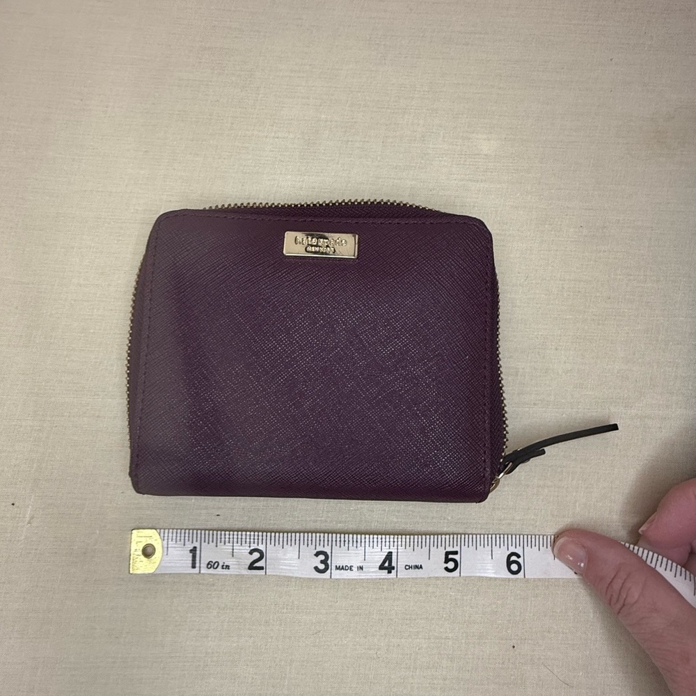 Kate Spade Burgundy Zip-Around Wallet - Like New